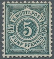 Württemberg - Marken Und Briefe: 1890, Freimarke 5 Pf In Der Seltenen Farbe "schwarzblaugrün", Kaum - Sonstige & Ohne Zuordnung