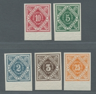 Württemberg - Marken Und Briefe: 1891-1900, 2-25 Pf, 5 Postfrische Probedrucke Vom Unterrand Einwand - Other & Unclassified