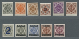 Württemberg - Marken Und Briefe: 1916/1919, Dienstmarken, Alle 11 Ungezähnt Erschienenen Probedrucke - Sonstige & Ohne Zuordnung