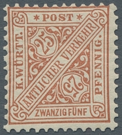 Württemberg - Marken Und Briefe: 1881, "3 Pfg. Bis 1 Mk. Amtlicher Verkehr", Postfrischer Satz, Die - Altri & Non Classificati