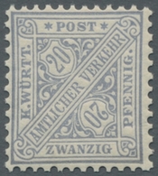 Württemberg - Marken Und Briefe: 1890, Dienstmarke 20 Pf. In Der Guten Farbe "hellgrautürkis" Postfr - Sonstige & Ohne Zuordnung