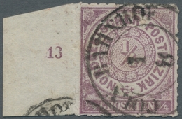 Norddeutscher Bund - Marken Und Briefe: 1868, 1/4 Gr. Graulila, Als Seltenes Randstück Mit Reihenzäh - Otros & Sin Clasificación