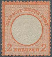 Deutsches Reich - Brustschild: 1872, Kleiner Schild 2 Kreuzer Rötlichorange, Ungebraucht Mit Origina - Cartas & Documentos