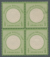 Deutsches Reich - Brustschild: 1872, "1/3 Gr. Großer Schild", Farbfrischer Viererblock Mit Guter Zäh - Covers & Documents