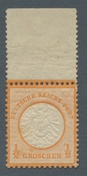 Deutsches Reich - Brustschild: 1872,"großes Schild, 1/2 Gr. Orange" Postfrische Marke Mit Vollständi - Cartas & Documentos