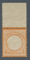 Deutsches Reich - Brustschild: 1872,"großes Schild, 1/2 Gr. Orange" Postfrische Marke Mit Vollständi - Covers & Documents