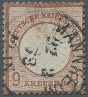 Deutsches Reich - Brustschild: 1872, Großer Brustschild 9 Kreuzer Lebhaftbraun Entwertet Mit Einkrei - Covers & Documents