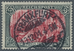 Deutsches Reich - Germania: 1900, "5 Mk. Reichspost In Type IV", Zentral Gestempelter Wert In Tadell - Ungebraucht