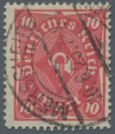 Deutsches Reich - Inflation: 1922, 10 Pf. Posthorn Lilarot, Mit Abart "ohne Sichtbaren Unterdruck", - Used Stamps