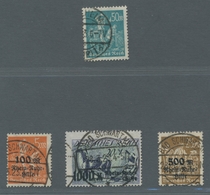 Deutsches Reich - Inflation: 1923, Freimarken, 50 M. Sowie Vollständiger Satz Rhein-Ruhr-Hilfe, Alle - Used Stamps