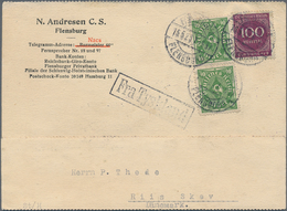 Deutsches Reich - Inflation: 1923, Auslandskarte Seepost (15.5.23) 100M (Mi.268), 2 X 40M (Mi. 232P) - Used Stamps