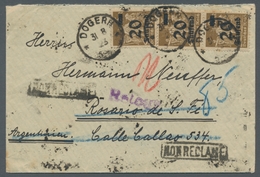 Deutsches Reich - Inflation: 1923, 20 Tsd. Auf 25 M Braun 3er Streifen Als Mef Auf Kleinem Überseebr - Used Stamps