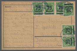 Deutsches Reich - Inflation: 1923, 75 Tsd. A. 400 M, 6 Werte Auf Postkarte, Geschrieben An Bord Der - Used Stamps