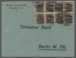 Deutsches Reich - Inflation: 1923, 250 Tsd. A. 400 M Braun 8 Werte Auf Geschäftsbrief, 1x Als 6erBlo - Used Stamps