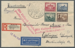 Deutsches Reich - Weimar: 1930, Herzstück Aus IPOSTA-Block Auf Beförderten Ausstellungs-Luftpost-R-B - Unused Stamps