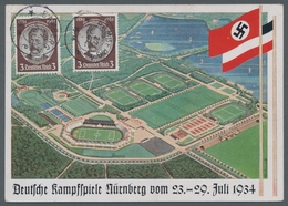 Deutsches Reich - 3. Reich: 1934, Farbige Karte Der Kampfspiele Nürnberg, Mit 2x Nr.540 Bildseitig F - Nuovi