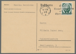 Deutsches Reich - 3. Reich: 1934, , 6 Pf. Saarabstimmung, Auf Postkarte Mit Maschinen-Ersttagstpl. K - Unused Stamps