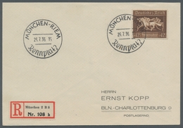 Deutsches Reich - 3. Reich: 1936, Braunes Band 42 Pf. Einzelmarke Aus Block 4 Auf Portoger. R- Brief - Nuevos
