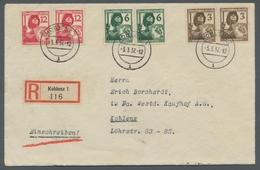 Deutsches Reich - 3. Reich: 1937, Luftschutz, Zwei Kplt. Sätze Auf Orts- R-Brief Koblenz Vom 3.3.37. - Unused Stamps