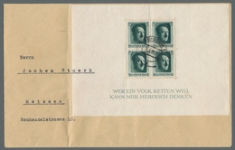 Deutsches Reich - 3. Reich: 1937, Hitler Block Auf Großformatigen Ortsbrief, (Adressteil Bug) Mit Er - Unused Stamps