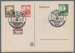 Deutsches Reich - 3. Reich: 1938, Turnfest, Kplt. Satz Mit ESST Goslar Den 21.6.38 Auf Blanko-Karte. - Unused Stamps