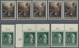 Deutsches Reich - 3. Reich: 1938-1939, Alles 5x Postfrisch: Reichsparteitag 1938 Mit Oberrand; Derby - Nuevos
