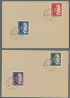 Deutsches Reich - 3. Reich: 1941/42, Hitler, Kplt. Satz Auf Stempelblätter, Alle Mit Ersttagstpl. Be - Unused Stamps