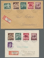 Deutsches Reich - 3. Reich: 1944, Mutter U. Kind, 5 Portoger. R-Briefe Mit Verschd. Ersttagstpl. Vom - Unused Stamps