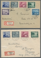 Deutsches Reich - 3. Reich: 1944, Kameradschaft(III), 2 R- Briefe 1x Mit Kplt. Satz U.1x Mit Teilsat - Unused Stamps