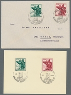 Deutsches Reich - 3. Reich: 1944, Landesschießen, 3x Kplt. Auf FDC, ESST Halle 1.7.44. Mi.600,- - Nuevos