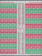 Deutsches Reich - Markenheftchenbogen: 1933, Hindenburg, 6 Pf. Grün U. 12 Pf Rosa, Wz. Waffeln, Post - Markenheftchen