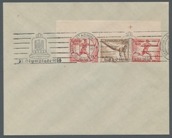 Deutsches Reich - Zusammendrucke: 1936, "3 + 12 + 3, 12 + 3 + 12 Und 6 + 4 + 6 Pfg. Olymp. Spiele" J - Zusammendrucke