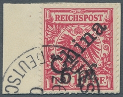 Deutsche Post In China: 1900, 5 Pf A. 10 Pfg, Sogen. Futschau Provsorium, Diagonaler Aufdruck, Saube - Cina (uffici)