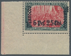 Deutsche Post In Marokko: 1906, "6 Pes. 25 Cts. Auf 5 Mk. Mit Wasserzeichen", Postfrischer Wert Aus - Marocco (uffici)