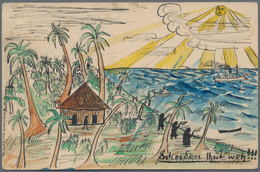 Deutsch-Ostafrika - Besonderheiten: 1900, 5 Pfg. Krone/Adler Ganzachenkarte Auf Der Rückseite Handil - Deutsch-Ostafrika