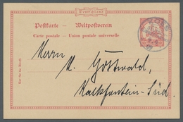 Deutsch-Südwestafrika - Stempel: KOES; "Kaiseryacht"-Ganzsachenkarte Zu 10 Pfennig (Mi.Nr.P14) Saube - German South West Africa