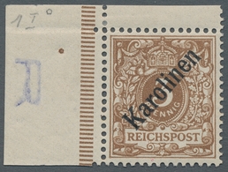 Deutsche Kolonien - Karolinen: 1899, 3 Pf Orangebraun, Tadellose Postfrische Erhaltung, Eckrandstück - Isole Caroline