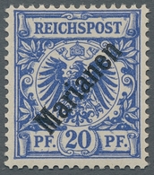 Deutsche Kolonien - Marianen: 1899, 20 Pfg. Diagonaler Aufdruck, Postfrisch, Gut Zentriert U. Gezähn - Islas Maríanas