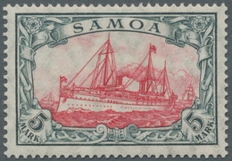 Deutsche Kolonien - Samoa: 1915, 5 Mark Kaiseryacht Im Friedensdruck, Tadelloses Stück Mit Falzspur - Samoa