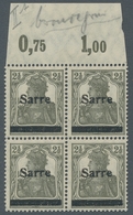 Deutsche Abstimmungsgebiete: Saargebiet: 1920, "2 ½ Pfg. Germania/Saar Bronzegrau Mit Aufdruck In Ty - Cartas & Documentos