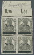 Deutsche Abstimmungsgebiete: Saargebiet: 1920, "2 ½ Pfg. Germania/Saar Bronzegrau Mit Aufdruck In Ty - Covers & Documents
