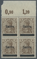 Deutsche Abstimmungsgebiete: Saargebiet: 1920, "3 Pfg. Germania/Sarre Mit Aufdruck In Type II", Post - Covers & Documents