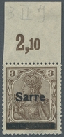 Deutsche Abstimmungsgebiete: Saargebiet: 1920, "3 Pfg. Germania/Sarre Mit Aufdruck In Type II Und PL - Briefe U. Dokumente