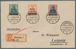 Deutsche Abstimmungsgebiete: Saargebiet: 1920, "5 Pfg. Germania/Sarre Mit PLF C", Sauber Gestempelte - Covers & Documents