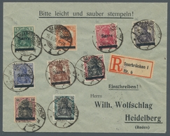 Deutsche Abstimmungsgebiete: Saargebiet: 1920, "7 ½ Pfg. Rötlichorange Mit Aufdruck In Type II", Sau - Covers & Documents