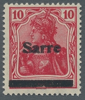 Deutsche Abstimmungsgebiete: Saargebiet: 1920, "10 Pfg. Germania/Sarre Scharlachrot", Postfrischer W - Covers & Documents