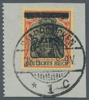 Deutsche Abstimmungsgebiete: Saargebiet: 1920, "25 Pfg. Germania/Sarre Mit Kopfstehendem Aufdruck", - Cartas & Documentos
