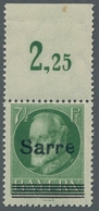 Deutsche Abstimmungsgebiete: Saargebiet: 1920, "7 ½ Pfg. Bayern/Sarre Mit Aufdruck-PLF L", Postfrisc - Covers & Documents