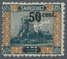 Deutsche Abstimmungsgebiete: Saargebiet: 1921, "50 C. Auf 1,25 Mk. Mit Zähnung B", Ungebrauchter Und - Covers & Documents