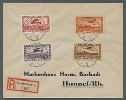 Deutsche Abstimmungsgebiete: Saargebiet: 1926/1932, Flugpostmarken, Beide Sätze Sauber Gest. Saarbrü - Briefe U. Dokumente